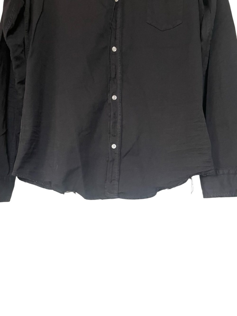 Frank & Eileen Eileen Shirt XL Black Relaxed Button Up Cotton - Picture 6 of 15